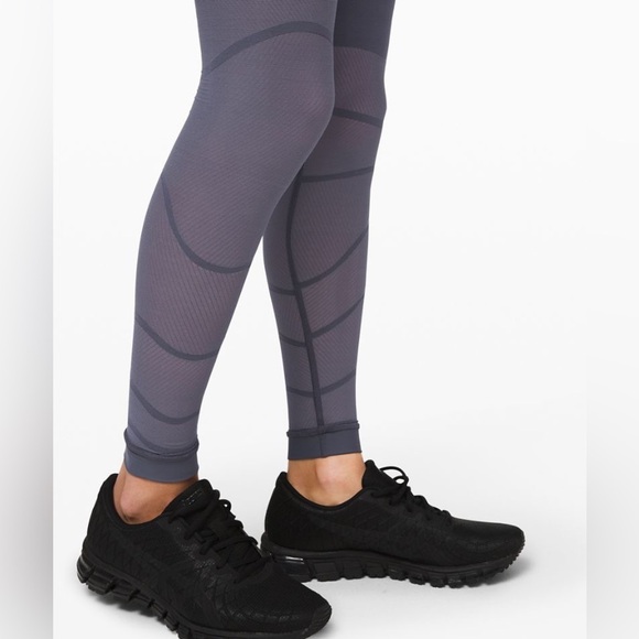 Lululemon  Sheer Will HR Pulse Tight in Stone Blue Gray Mesh Legging Size 4 - Picture 8 of 11
